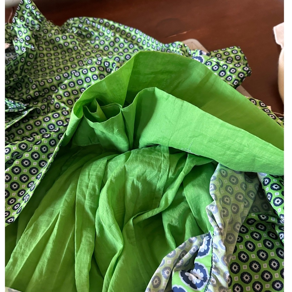 Gretchen Scott SZ Med The Posh Foulard Green Medallion Ruffle V-Neck Maxi dress - Picture 15 of 15